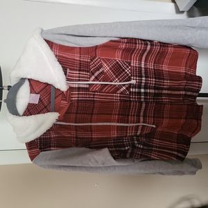 Flannel Sweater Hoodie Sz XL